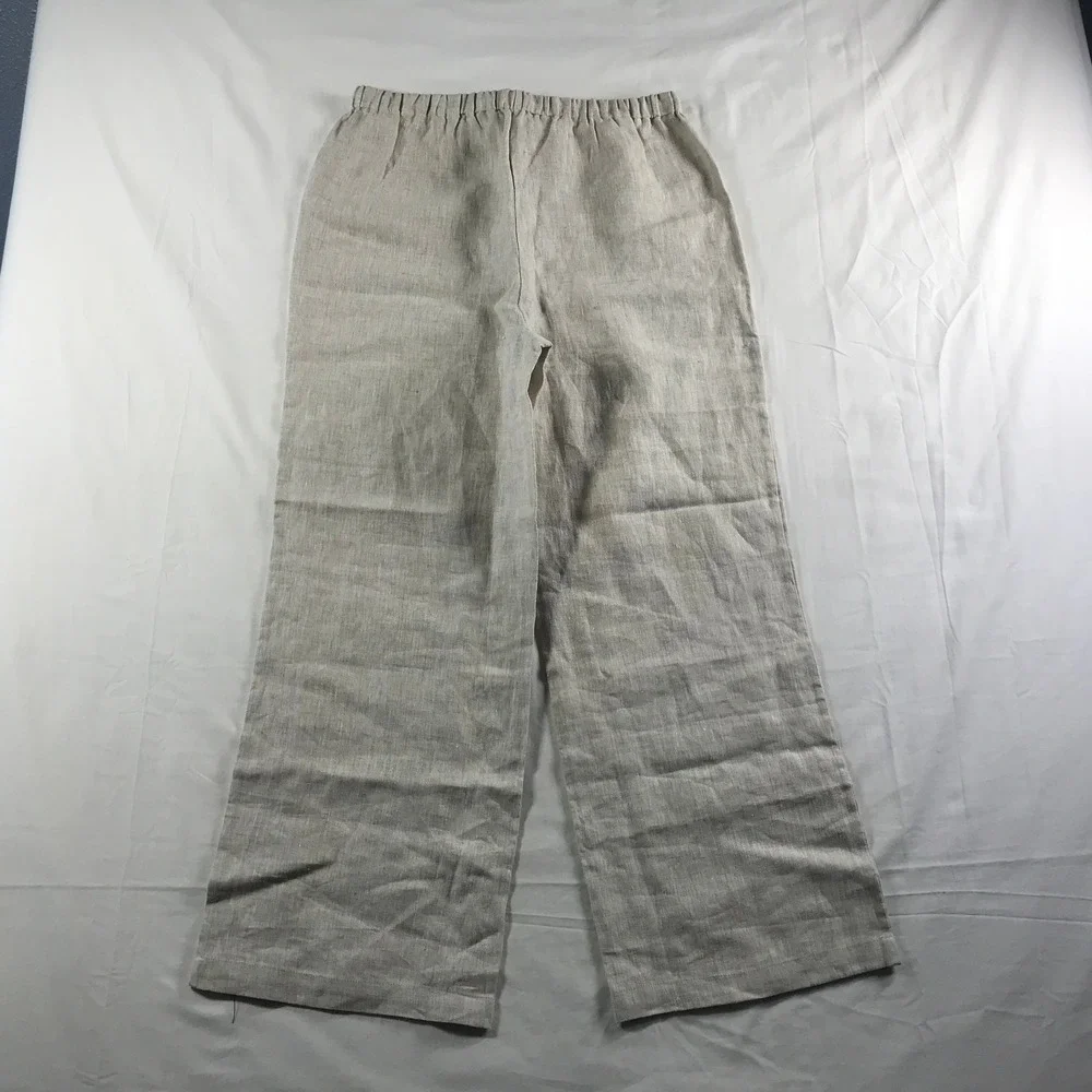 Reformation Petites Olina Linen Pant Oatmeal Wide Leg Relaxed 1308913OAT0MP MP